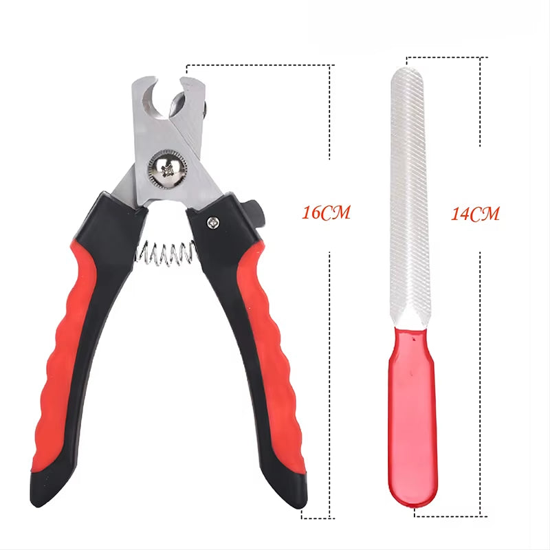 Pet Nail Clippers with Sickle Large Dog Nail Clippers Stainless Steel Grooming Scissors Nail Clippers Multifunctional Teddy Cat