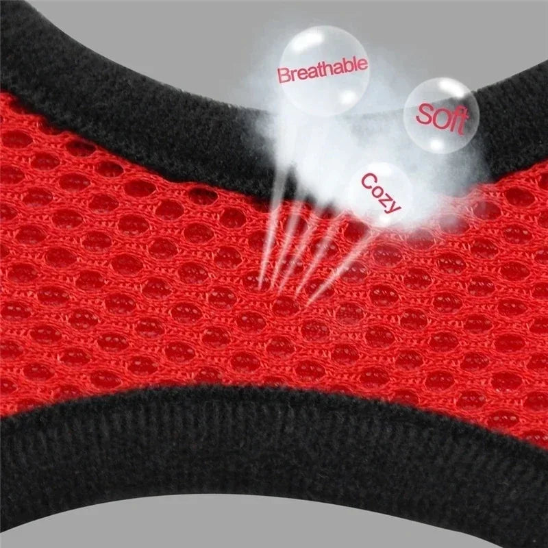 Adjustable Polyester Mesh Cat Harness Vest and Leash for Small to Medium Dogs and Puppies