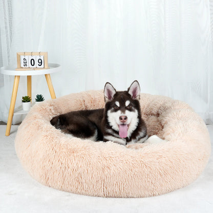 Large Washable Plush Dog Bed - Fluffy Sofa Style Pet Furniture for Medium and Small Dogs, Ideal Puppy Kennel Accessory
