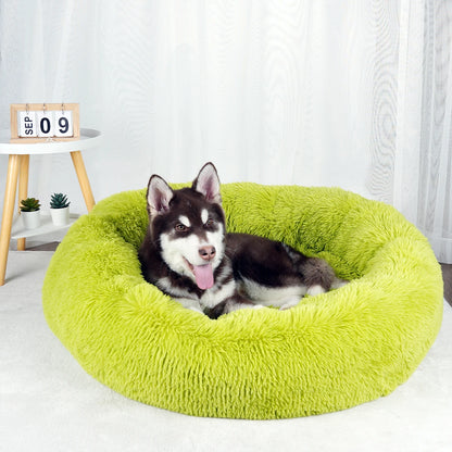Large Washable Plush Dog Bed - Fluffy Sofa Style Pet Furniture for Medium and Small Dogs, Ideal Puppy Kennel Accessory