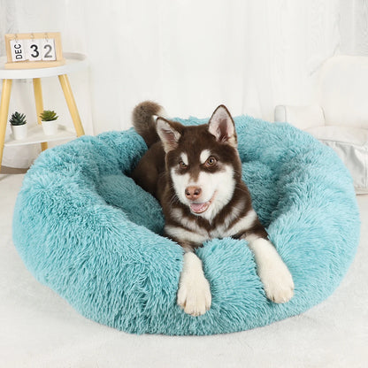 Large Washable Plush Dog Bed - Fluffy Sofa Style Pet Furniture for Medium and Small Dogs, Ideal Puppy Kennel Accessory