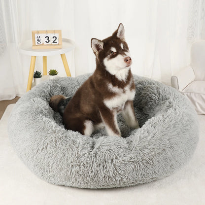 Large Washable Plush Dog Bed - Fluffy Sofa Style Pet Furniture for Medium and Small Dogs, Ideal Puppy Kennel Accessory