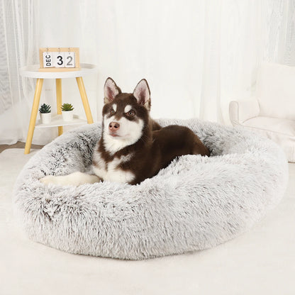Large Washable Plush Dog Bed - Fluffy Sofa Style Pet Furniture for Medium and Small Dogs, Ideal Puppy Kennel Accessory