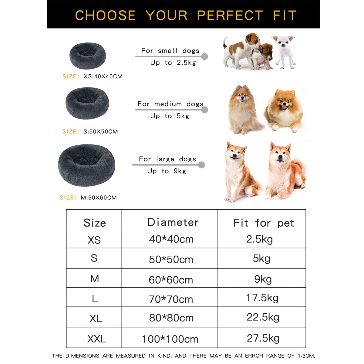Large Washable Plush Dog Bed - Fluffy Sofa Style Pet Furniture for Medium and Small Dogs, Ideal Puppy Kennel Accessory