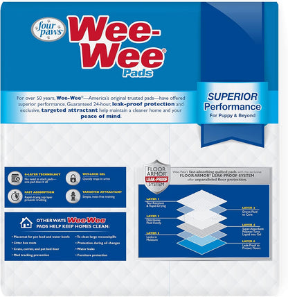 Wee-Wee Puppy Training Pads, 30 Count, Standard Size 22" x 23" for Dogs