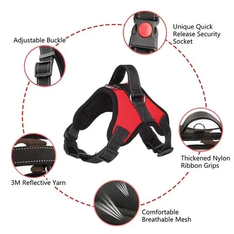 Dog Harness No-Pull Chest Strap Adjustable Outdoor S-XL Puppy Pet Vest Handle AU